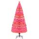 Artificial Christmas Tree Multi-Colored Fiber Optic LED Pre-Lit Holiday Home Decoration - Pink