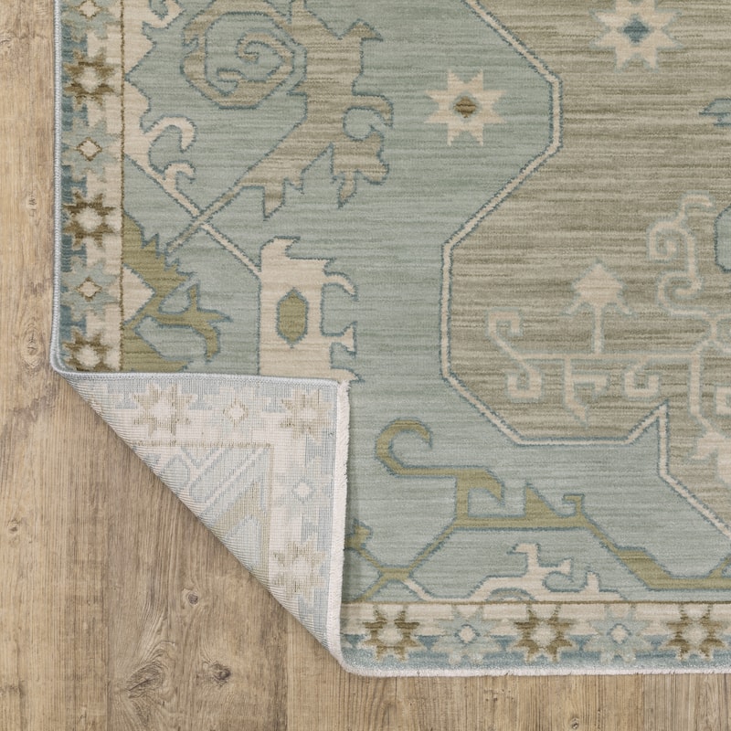 Meadow Bohemian Old World Inspired Grey/ Blue Area Rug