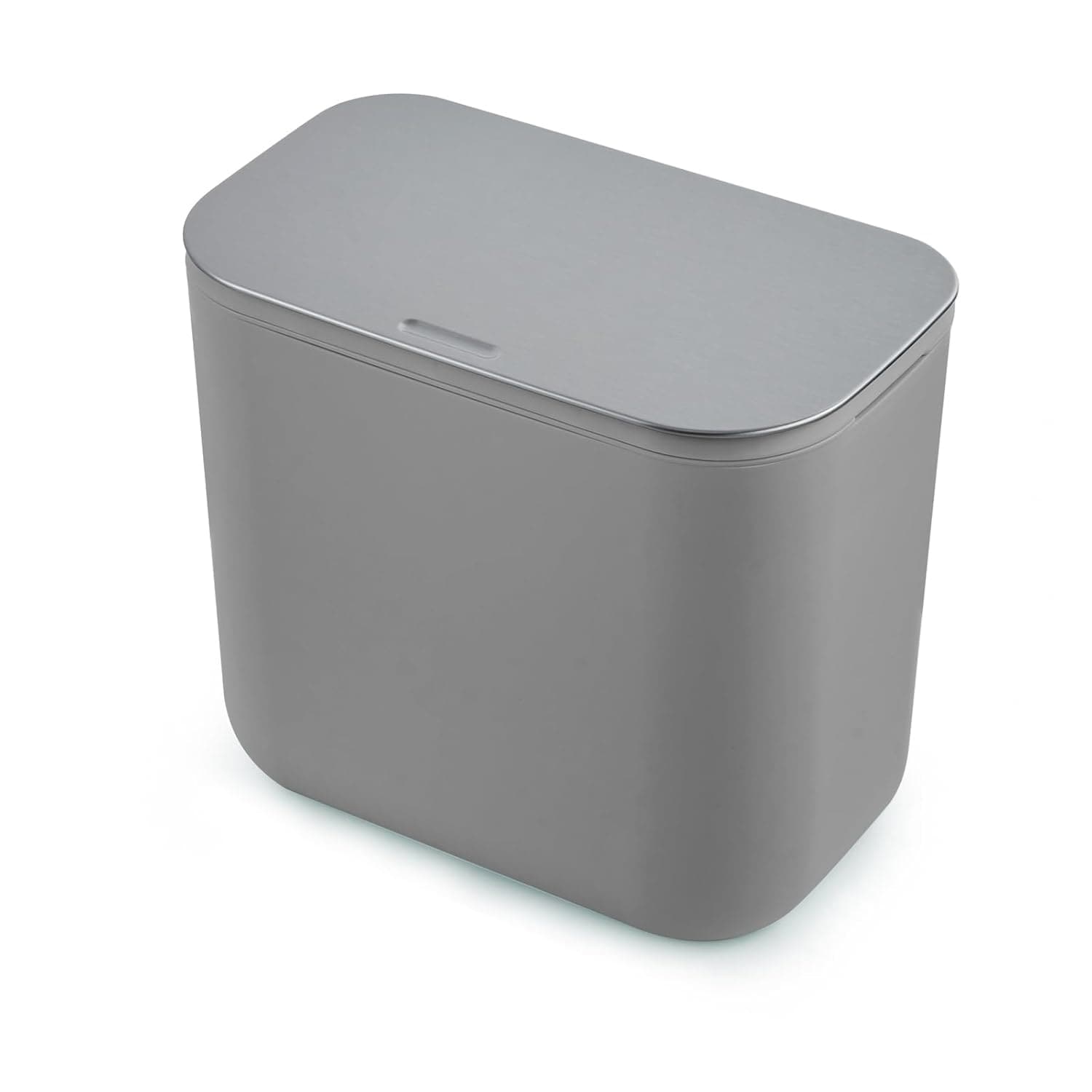 1.8 Gallon Hanging Trash Can with Stainless Steel Lid Gray