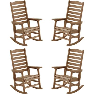 WINSOON All Weather HIPS Outdoor Rocking Chair with Curved Backrest