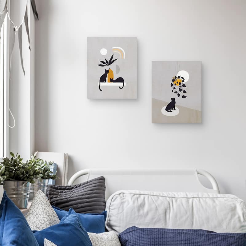 Cats and Nature 1, Cats and Nature 3 by Dominique Vari Canvas Art Prints
