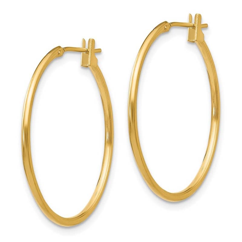 Curata 14k Yellow Gold Polished 25x1mm Thin Classic Hoop Earrings