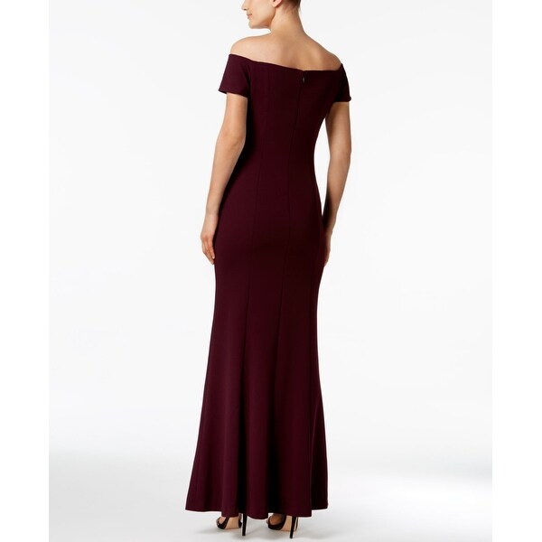 calvin klein off the shoulder gown