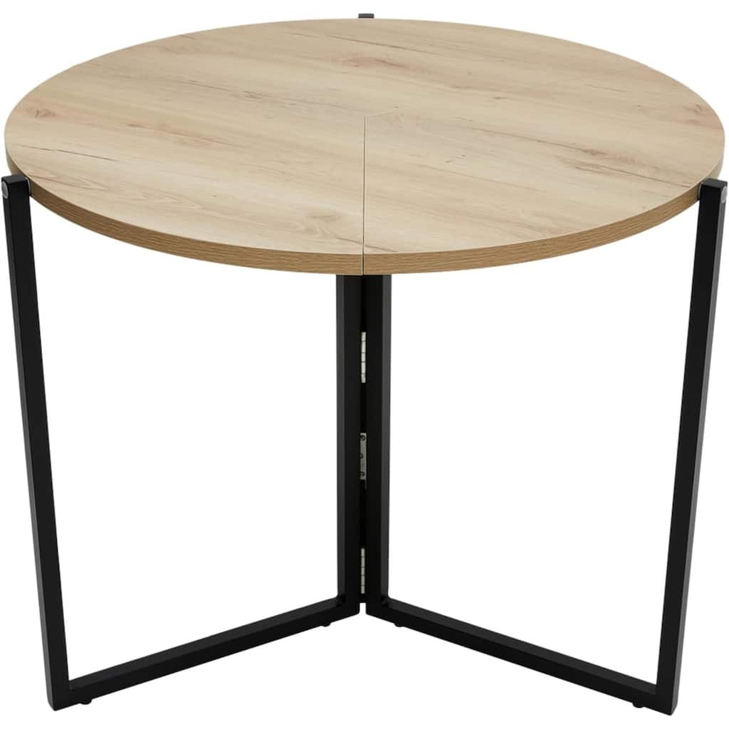 Natural Foldable Multi-Use Round Table 43" Space-Saving Modern Design