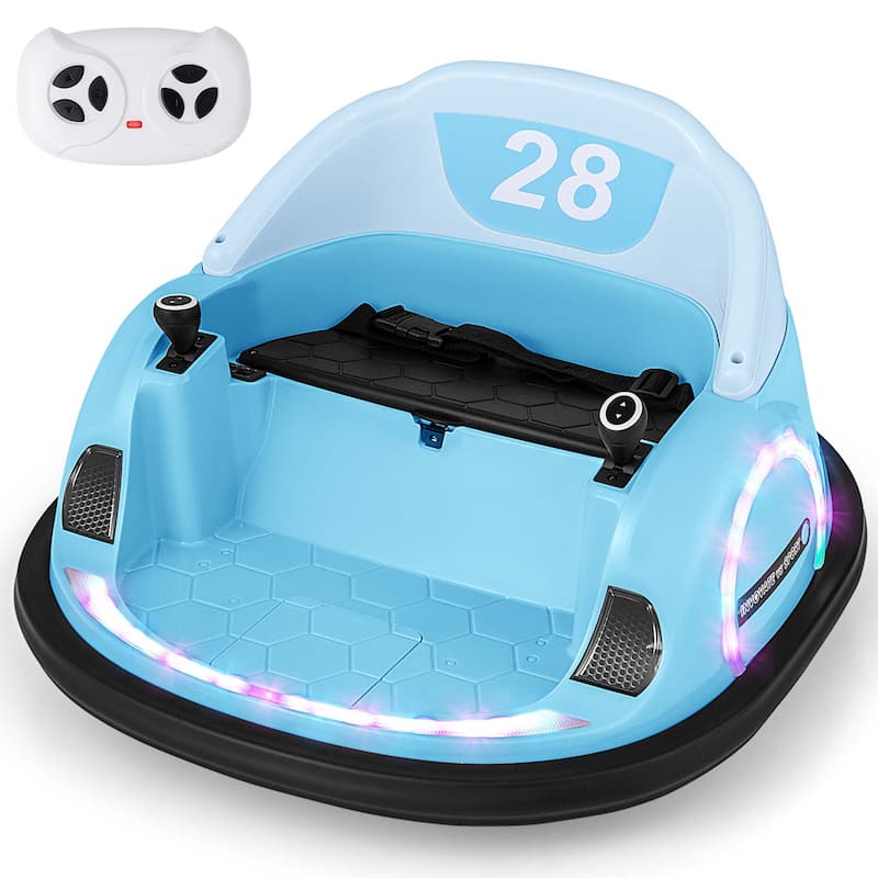 Electric Kids Bumper Car w/Parental Remote Baby Bumper Car - Blue