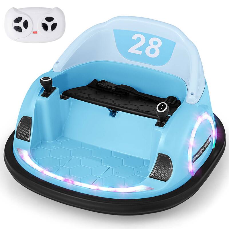 Spin Kids Bumping Car Electric Ride on Bumper Car w/ Remote Control - Blue