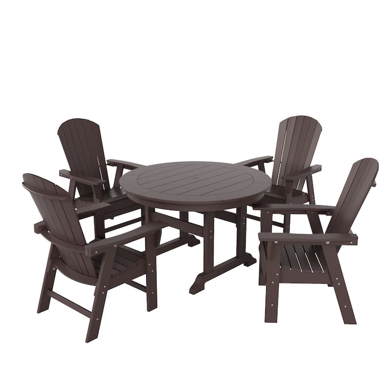 Altura 5-Piece Round Poly Eco-Friendly All Weather Outdoor Dining Set