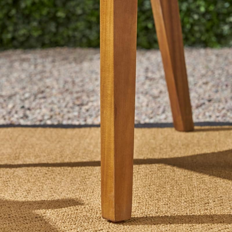 2-Piece Acacia Wood Outdoor Dining Chairs with Cushions for Patio, Garden & Poolside