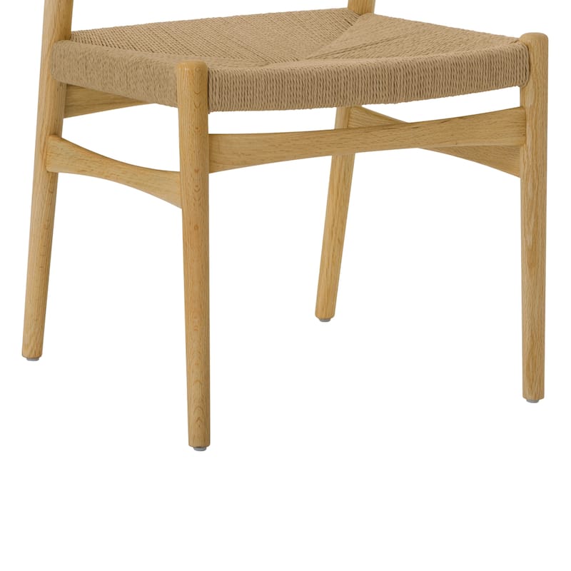 Erie Woven Paper Cord and Solid Wood Dining Chairs - Set of 2