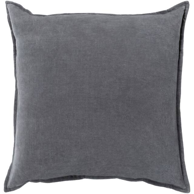 Harrell 18-inch Velvet Throw Pillow - Down - Grey