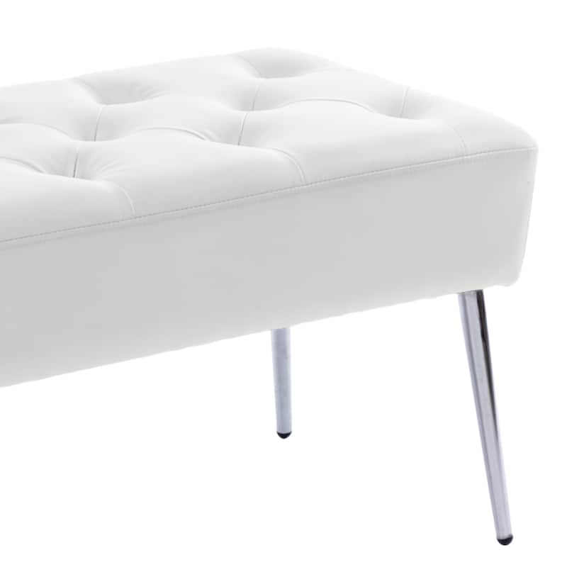 Modern 44" Length Button Tufted Bench