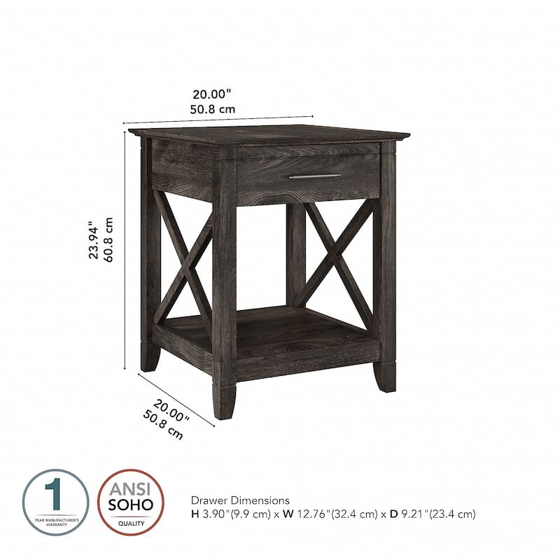 Key West Coastal Box Drawer Nightstand by Bush Furniture