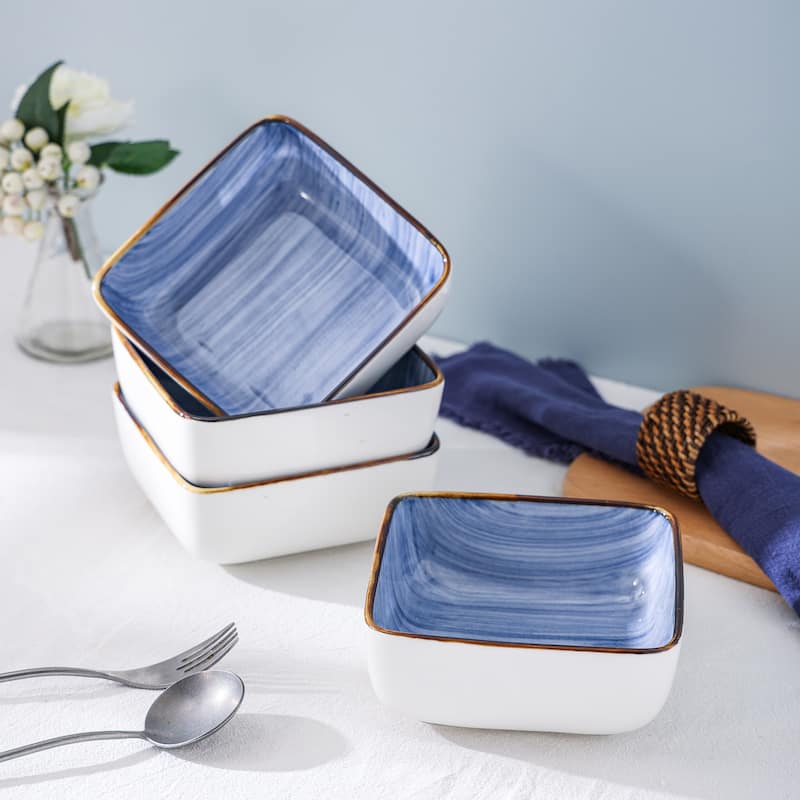Stone Lain Brushed Porcelain Square Dinnerware Set