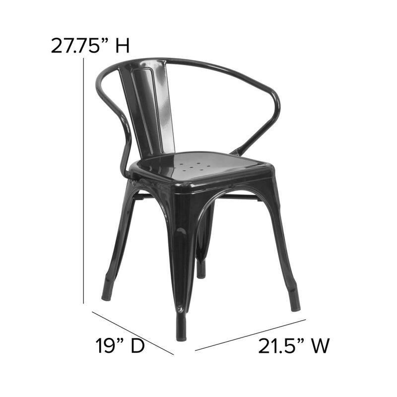 Metal Indoor-Outdoor Chair with Arms