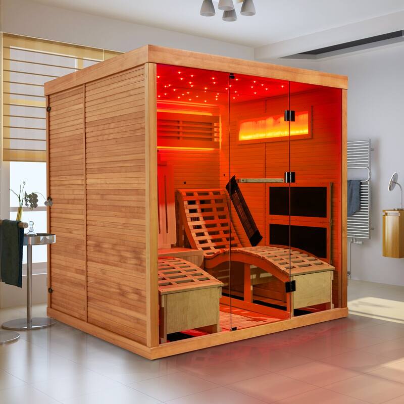 EROMMY up to 3 Person Infrared Sauna with 10-Minute Warm-Up Heater Tube and Carbon Plate