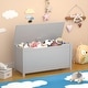 preview thumbnail 4 of 18, Kids Wooden Toy Box Storage With Safety Hinged Lid - 31.5”L x 13”W x 16.7”H