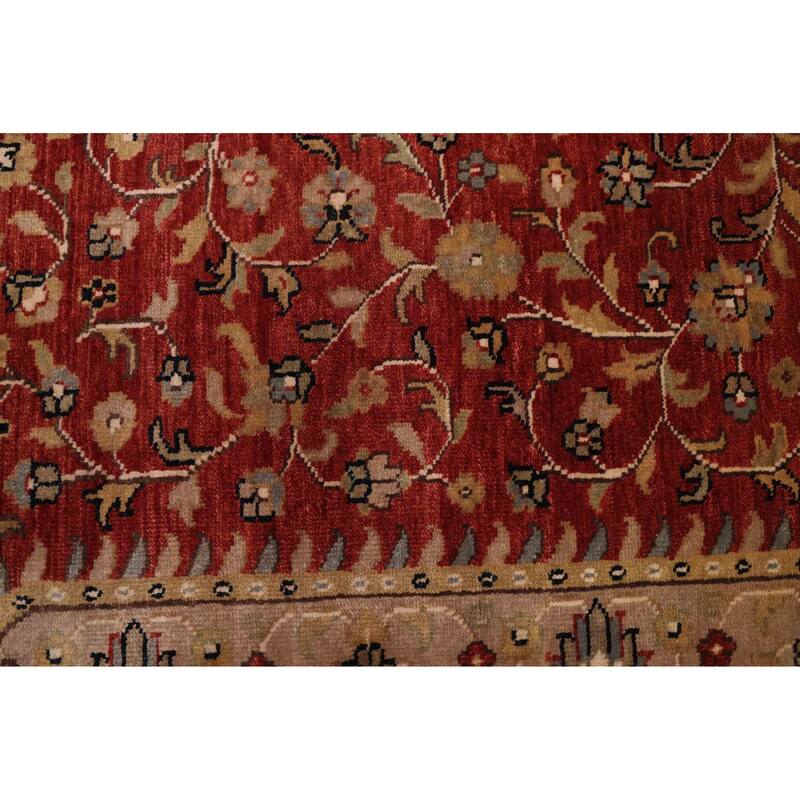 ECARPETGALLERY Hand-knotted Jules Sultane Dark Red Wool Rug - 7'11 x 10'11