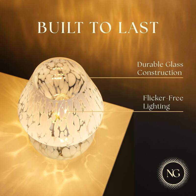 Mushroom White Glass Dimmable LED Table Lamp with E26 Socket Modern