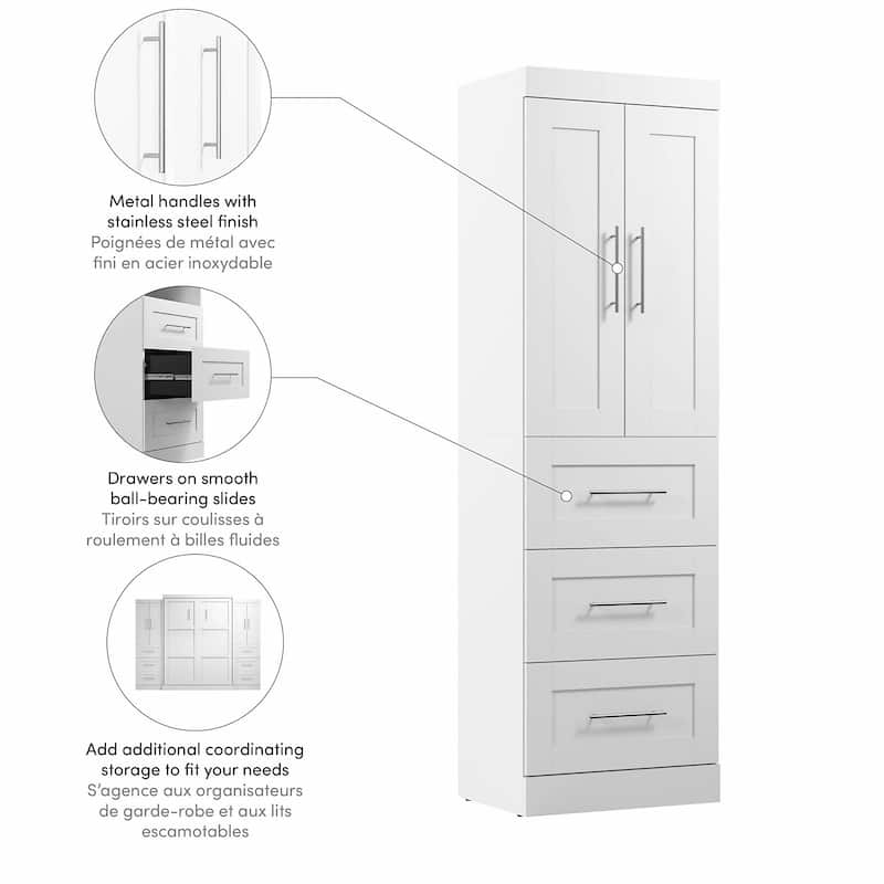 Pur 25W Wardrobe with Drawers by Bestar - Wardrobe with Drawers