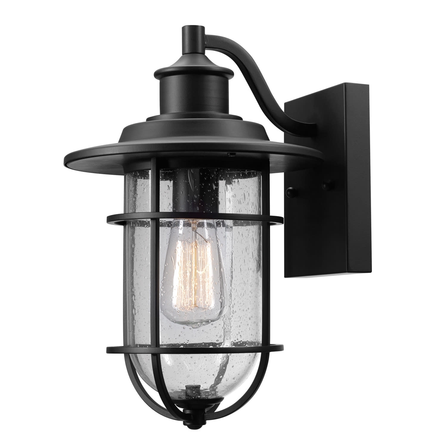 Globe Electric 44094 Turner Single Light 13-19/32" High Outdoor Wall - Black