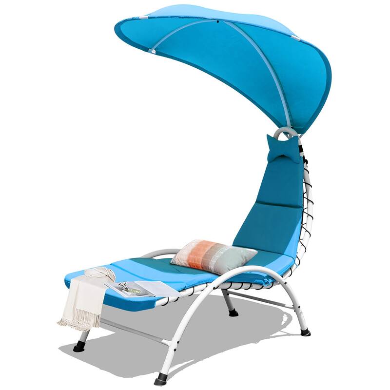 Costway Chaise Lounge Chair with Canopy Hammock Chair with Canopy