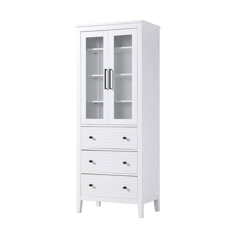 Kensington 16-28 Inch Bath Storage Glass Cabinet