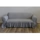preview thumbnail 3 of 7, Ruffled Cotton Loveseat Slipcover