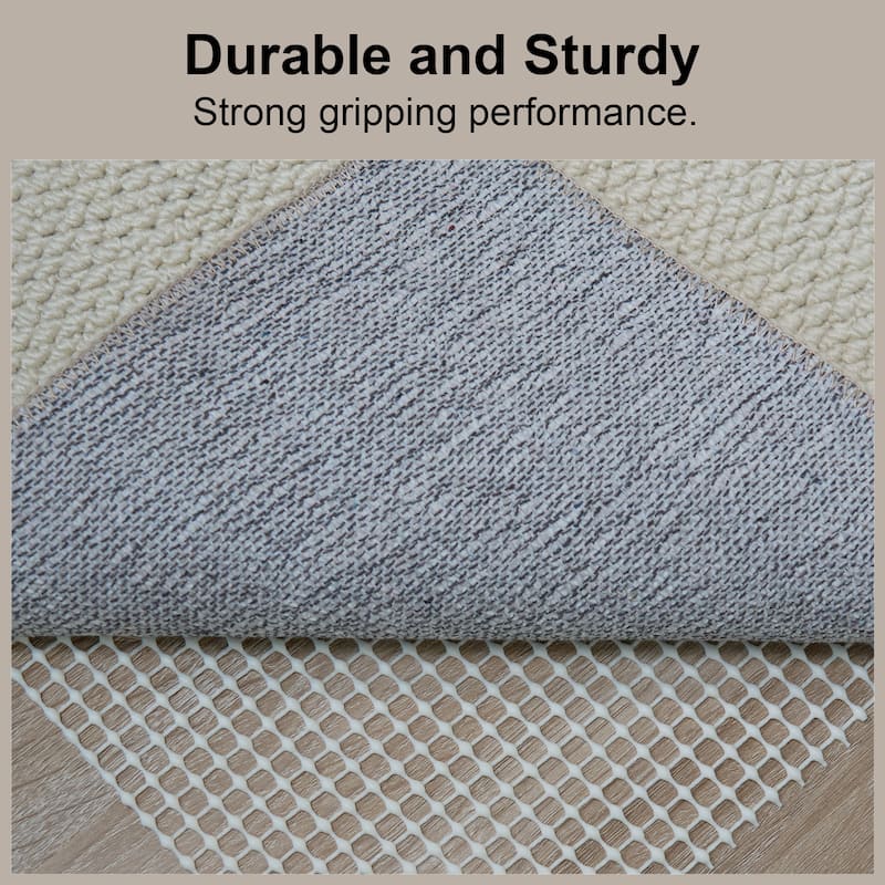 Non-Slip Gripper Mat Floor Protector Indoor Area Rug Pad - Beige