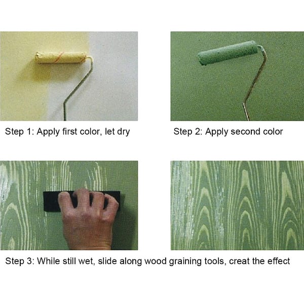 Wood Grain Tool 3 7 Rubber Graining Pattern Stamp Scraper Wall Decoration Green On Sale Overstock 26855097