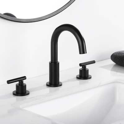 8 Inch Widespread Bathroom Sink Faucet 3 Holes Bathroom Faucet Double Handle Modern Basin Vanity Faucets Deck Mounted No Drain