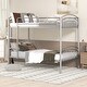 preview thumbnail 34 of 45, Twin Over Twin Steel Bunk Bed with Ladder, Converts into Two Beds