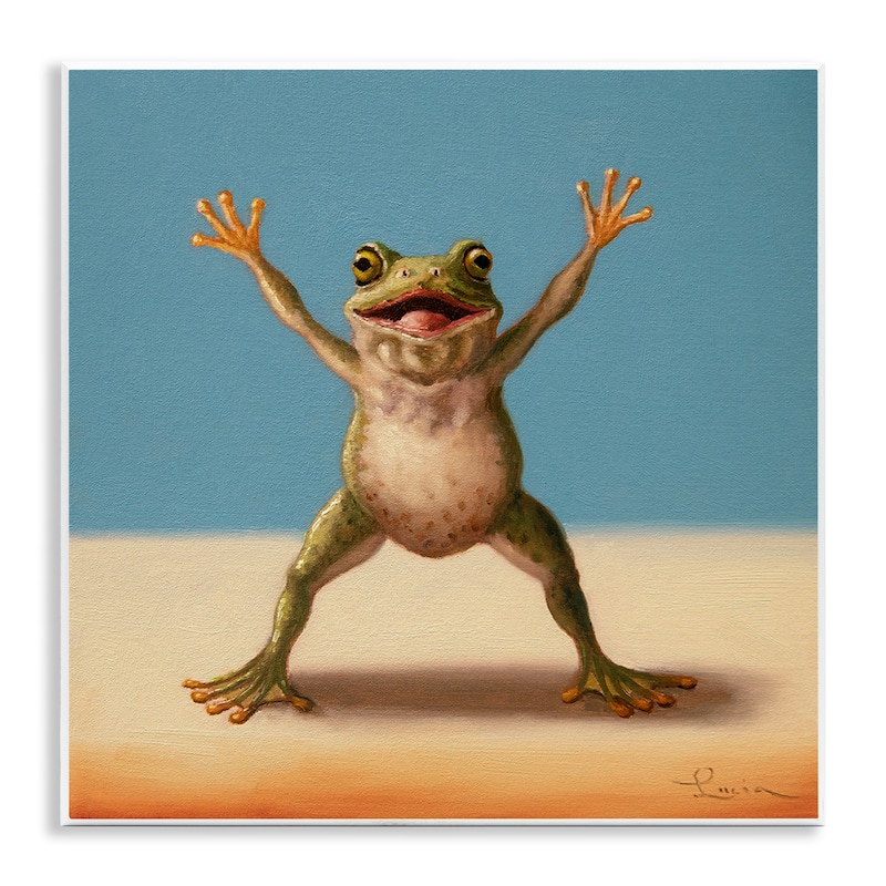 Stupell Motivational Exercise Frog Wall Plaque Art Design By Lucia Heffernan - 12 x 12