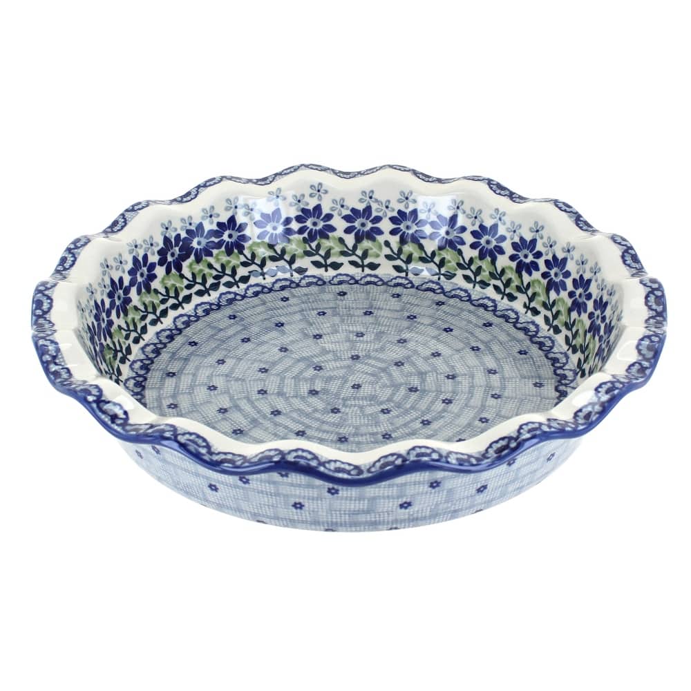 Blue Rose Polish Pottery Z159 Manufaktura Pie Plate