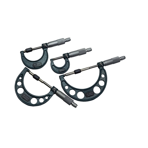 Box 4Pcs 0-100mm//0-4/" OUTSIDE MICROMETER SET MACHINIST TOOL CARBIDE