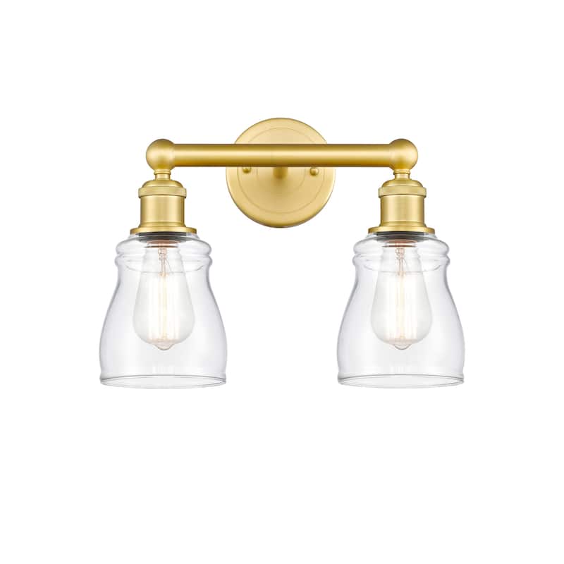 Innovations Lighting 616-2W-12-14 Ellery Vanity Ellery 2 Light 14" - Satin Gold / Clear