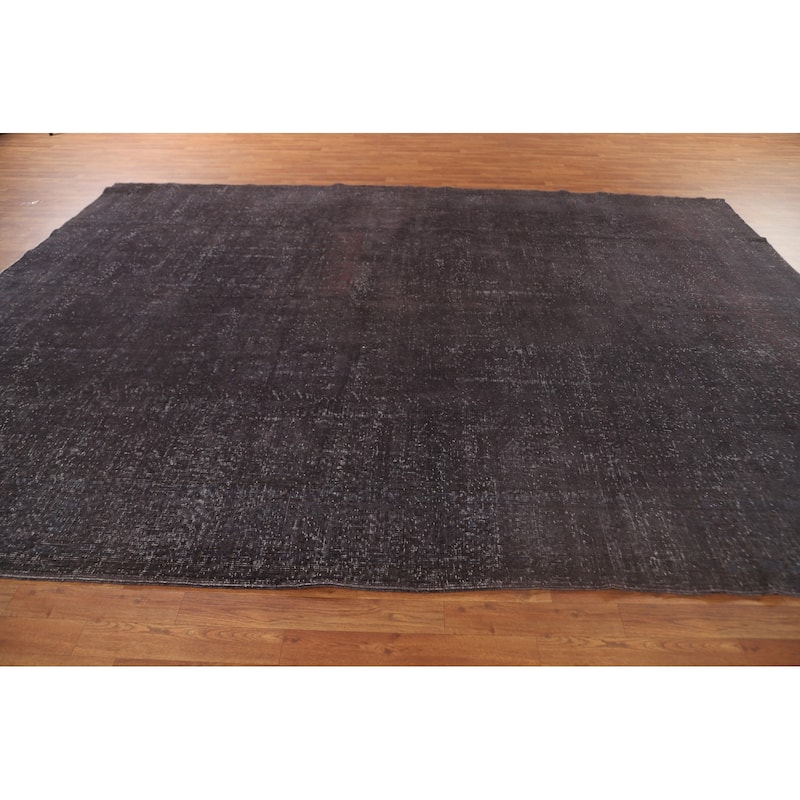 Distressed Over-Dyed Anatolian Turkish Vintage Handmade Wool Carpet - 9'2" x 12'2"