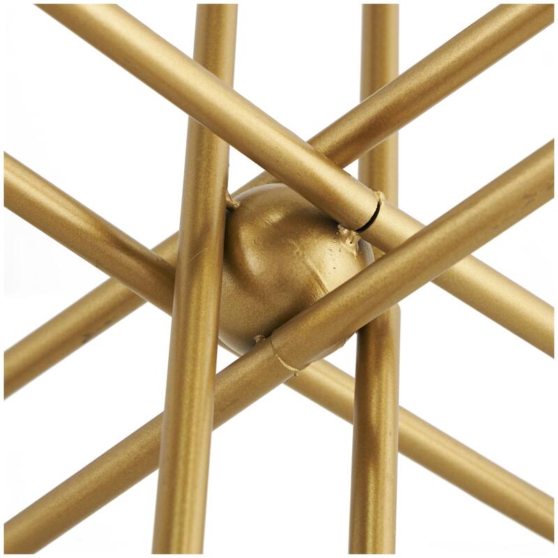 CosmoLiving by Cosmopolitan Gold Metal Linked Jack Decorative Sculpture with Orb Center (Set of 2)