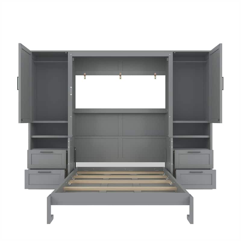 Full Size Murphy Bed Wall Bed with Closet