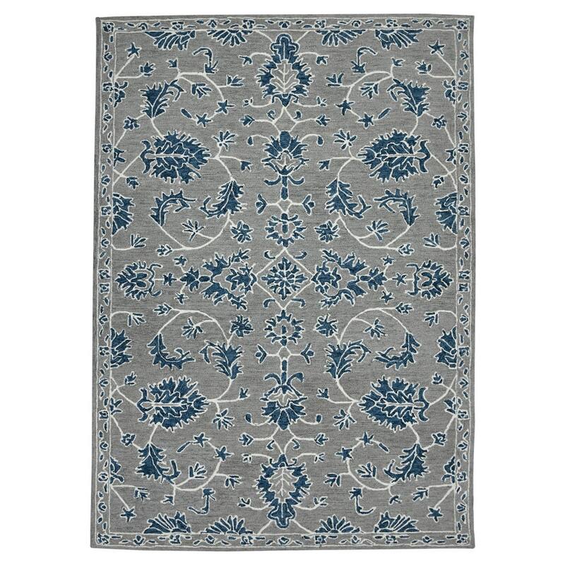 HomeRoots Floral Medallion Traditional Rectangle Area Rug