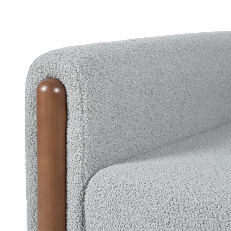 Maloa Upholstered Oversized Teddy Accent Chair with Walnut Legs by Christopher Knight Home