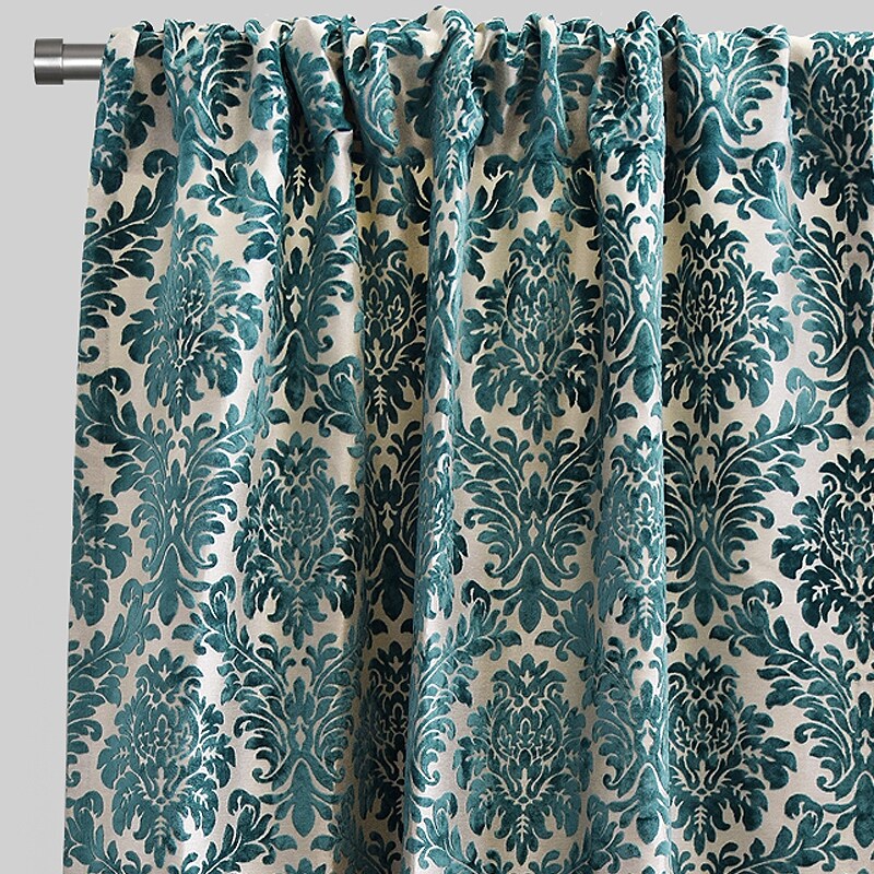 Rodeo Home Rod Pocket Georgina Damask Curtains Set Of 2 54 X 96 54 X 96 On Sale Overstock 31594047 Ozbourne damask blue white unlined curtains. rodeo home rod pocket georgina damask curtains set of 2 54 x 96 54 x 96