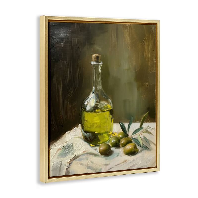 Stupell Olive Oil Still Life Framed Floater Canvas Wall Art Design By Arlington Prints