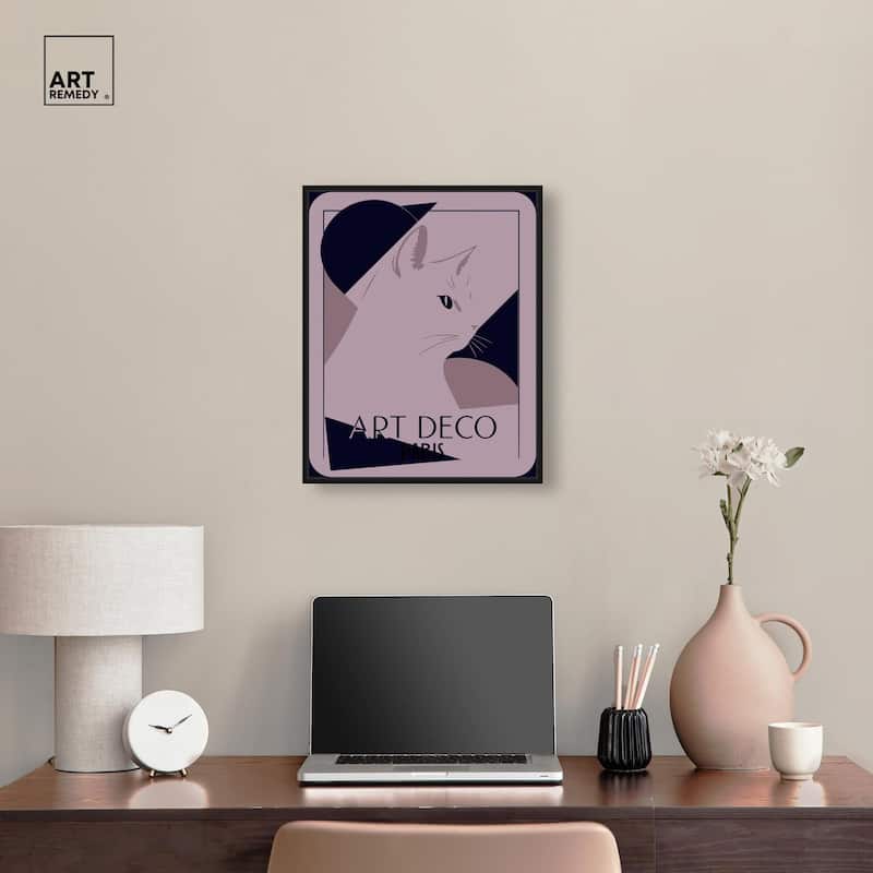 Cat Deco Canvas by Art Remedy