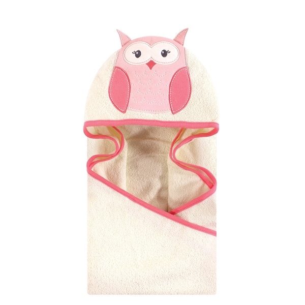 slide 1 of 1, Hudson Baby Infant Girl Cotton Animal Hooded Towel, Modern Owl, One Size - Modern Owl - One Size One Size - Modern Owl