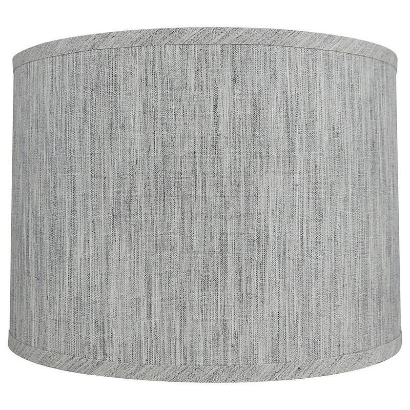 Classic Drum Smooth Linen Lamp Shade, 8" to 16" Bottom Size - 14" - Storm