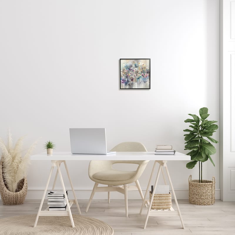 Stupell Soft Rounded Wild Flowers Abstract Floral Field Framed Wall Art