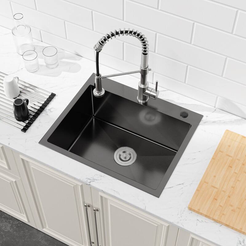 MEDUNJESS Stainless Steel drop in single bowl kitchen sink