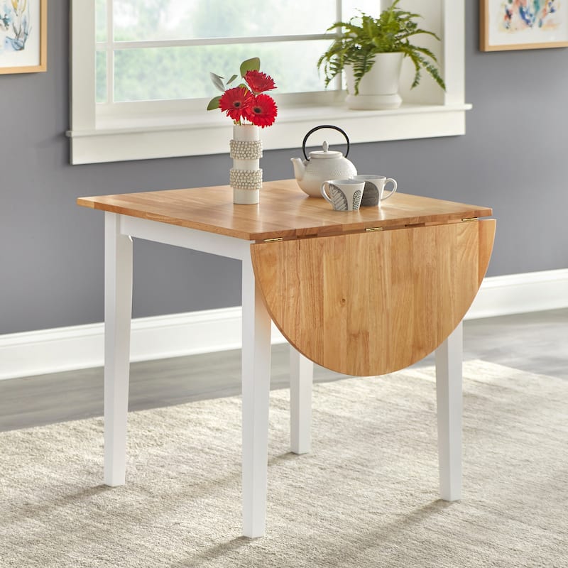 Simple Living Country Cottage Solid Wood Drop-Leaf Dining Table