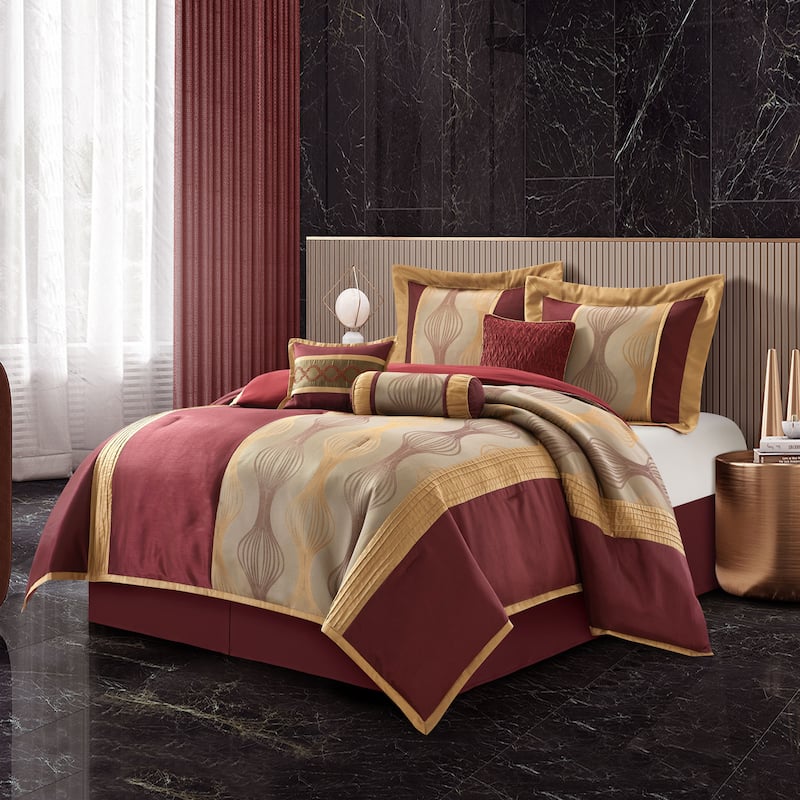 Grand Avenue Daniella 7-Piece Modern Geometric Comforter Set