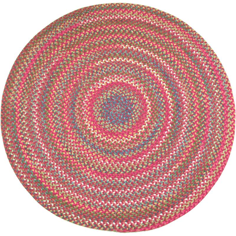 Rhody Rug Charisma Indoor/ Outdoor Braided Area Rug - 6' Round - Tawny Port